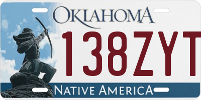 OK license plate 138ZYT