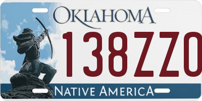 OK license plate 138ZZO