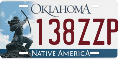 OK license plate 138ZZP