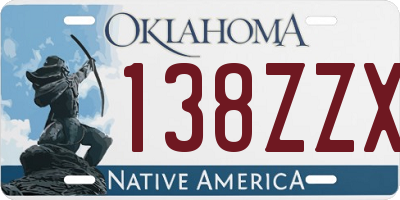 OK license plate 138ZZX