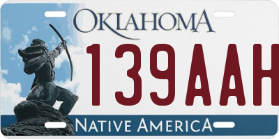 OK license plate 139AAH