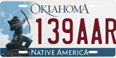 OK license plate 139AAR