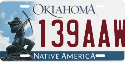 OK license plate 139AAW