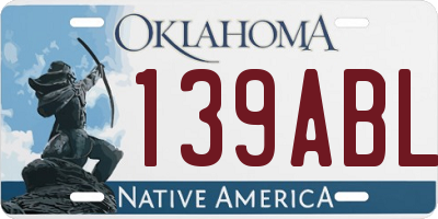 OK license plate 139ABL