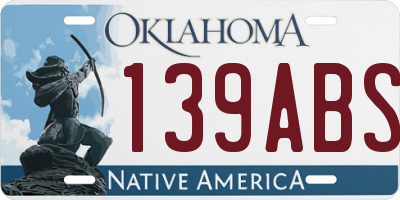 OK license plate 139ABS