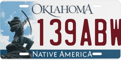 OK license plate 139ABW