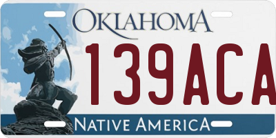 OK license plate 139ACA