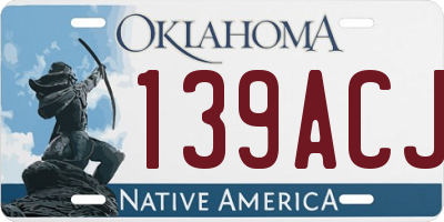 OK license plate 139ACJ