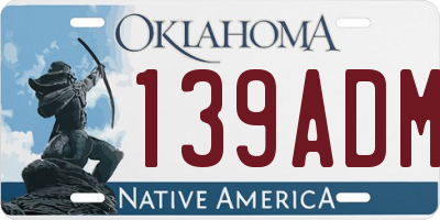 OK license plate 139ADM