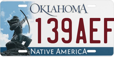 OK license plate 139AEF