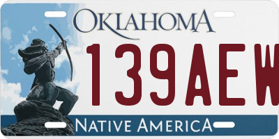 OK license plate 139AEW