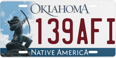 OK license plate 139AFI