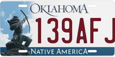 OK license plate 139AFJ