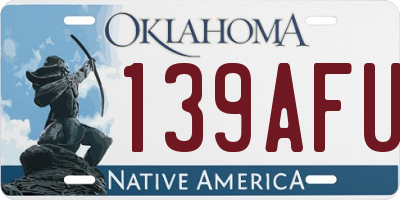 OK license plate 139AFU