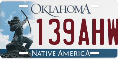 OK license plate 139AHW