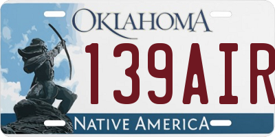 OK license plate 139AIR