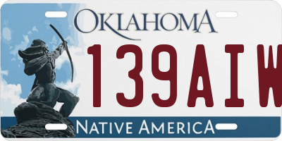 OK license plate 139AIW