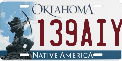OK license plate 139AIY