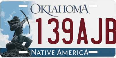 OK license plate 139AJB