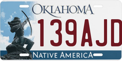 OK license plate 139AJD