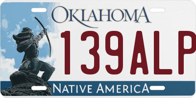 OK license plate 139ALP