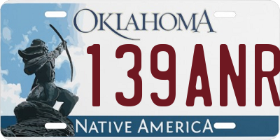 OK license plate 139ANR