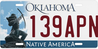 OK license plate 139APN