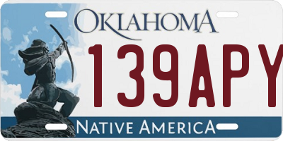 OK license plate 139APY