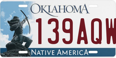 OK license plate 139AQW