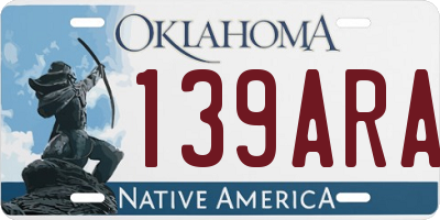 OK license plate 139ARA