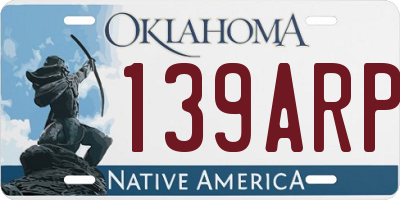 OK license plate 139ARP