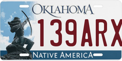 OK license plate 139ARX
