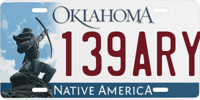 OK license plate 139ARY