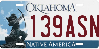 OK license plate 139ASN
