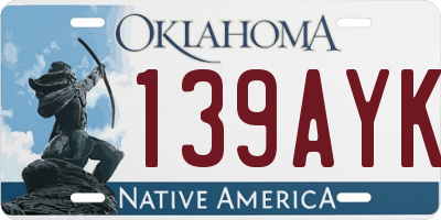 OK license plate 139AYK