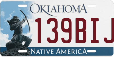 OK license plate 139BIJ