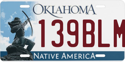 OK license plate 139BLM