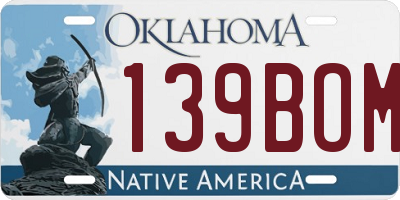 OK license plate 139BOM