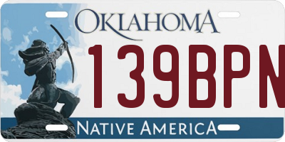 OK license plate 139BPN
