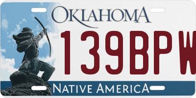 OK license plate 139BPW