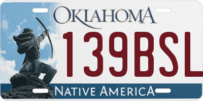 OK license plate 139BSL