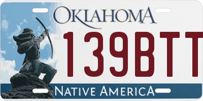 OK license plate 139BTT