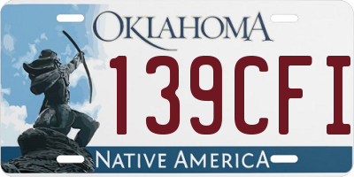OK license plate 139CFI