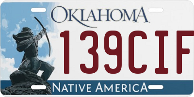 OK license plate 139CIF
