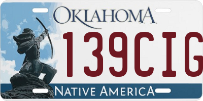 OK license plate 139CIG