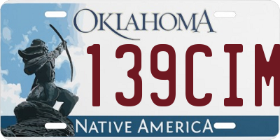 OK license plate 139CIM