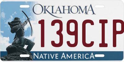 OK license plate 139CIP
