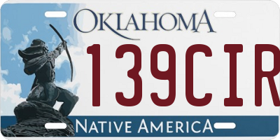 OK license plate 139CIR
