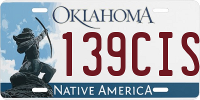 OK license plate 139CIS