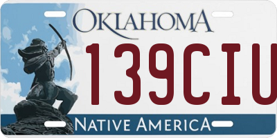 OK license plate 139CIU